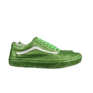 Vans Shoes Women 8.5 Sneaker Old Skool Skate Casual Active Lace Up Green Glitter